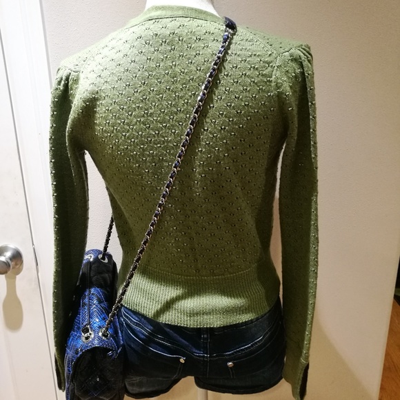 Pringle Green Wool Cardigan Sweater #086 - Picture 2 of 7